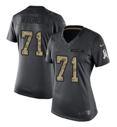 Women's Nike Detroit Lions #71 Ricky Wagner Limited Black 2016 Salute to Service NFL Jersey