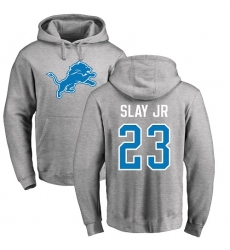 NFL Nike Detroit Lions #23 Darius Slay Jr Ash Name & Number Logo Pullover Hoodie