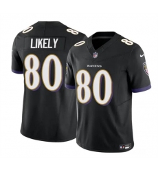 Men's Baltimore Ravens #80 Isaiah Likely Black 2023 F.U.S.E. Vapor Limited Football Stitched Jersey
