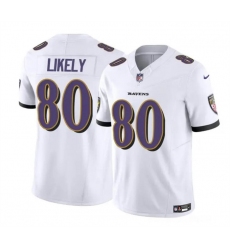 Men's Baltimore Ravens #80 Isaiah Likely White 2023 F.U.S.E. Vapor Limited Football Stitched Jersey
