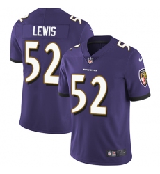 Youth Nike Baltimore Ravens #52 Ray Lewis Purple Team Color Vapor Untouchable Limited Player NFL Jersey