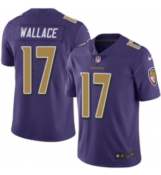 Men's Nike Baltimore Ravens #17 Mike Wallace Elite Purple Rush Vapor Untouchable NFL Jersey