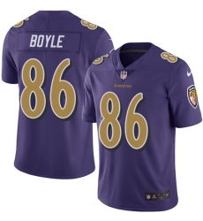Men's Nike Baltimore Ravens #86 Nick Boyle Elite Purple Rush Vapor Untouchable NFL Jersey