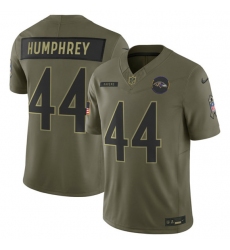 Men's Baltimore Ravens #44 Marlon Humphrey Olive 2025 Salute to Service Limited Football Stitched Jersey