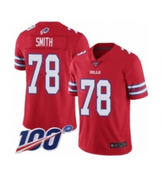 Men's Buffalo Bills #78 Bruce Smith Limited Red Rush Vapor Untouchable 100th Season Football Jersey