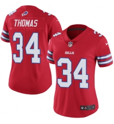 Women's Nike Buffalo Bills #34 Thurman Thomas Elite Red Rush Vapor Untouchable NFL Jersey