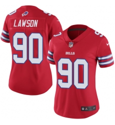 Women's Nike Buffalo Bills #90 Shaq Lawson Elite Red Rush Vapor Untouchable NFL Jersey