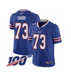 Men's Buffalo Bills #73 Dion Dawkins Royal Blue Team Color Vapor Untouchable Limited Player 100th Season Football Jersey