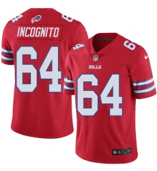 Men's Nike Buffalo Bills #64 Richie Incognito Elite Red Rush Vapor Untouchable NFL Jersey