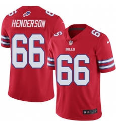 Men's Nike Buffalo Bills #66 Seantrel Henderson Elite Red Rush Vapor Untouchable NFL Jersey