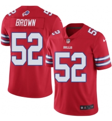 Men's Nike Buffalo Bills #52 Preston Brown Elite Red Rush Vapor Untouchable NFL Jersey