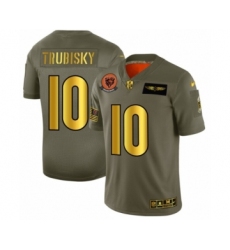 Men's Chicago Bears #10 Mitchell Trubisky Olive Gold 2019 Salute to Service Football Jersey