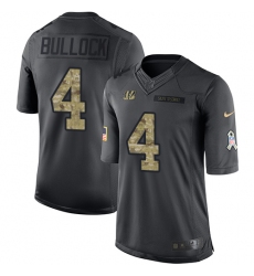 Men's Nike Cincinnati Bengals #4 Randy Bullock Limited Black 2016 Salute to Service NFL Jersey