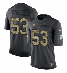 Men's Nike Cleveland Browns #53 Joe Schobert Limited Black 2016 Salute to Service NFL Jersey