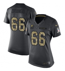 Women's Nike Cleveland Browns #66 Spencer Drango Limited Black 2016 Salute to Service NFL Jersey