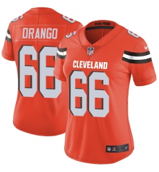 Women's Nike Cleveland Browns #66 Spencer Drango Orange Alternate Vapor Untouchable Limited Player NFL Jersey