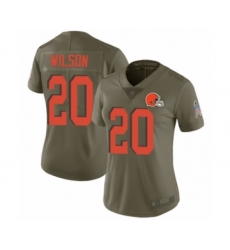 Women's Cleveland Browns #20 Howard Wilson Limited Olive 2017 Salute to Service Football Jersey