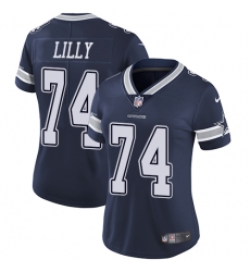 Women's Nike Dallas Cowboys #74 Bob Lilly Navy Blue Team Color Vapor Untouchable Limited Player NFL Jersey