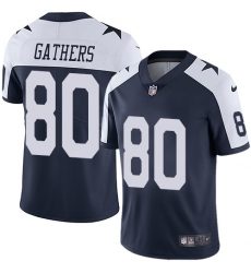 Men's Nike Dallas Cowboys #80 Rico Gathers Navy Blue Throwback Alternate Vapor Untouchable Limited Player NFL Jersey
