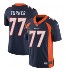 Men's Nike Denver Broncos #77 Billy Turner Navy Blue Alternate Vapor Untouchable Limited Player NFL Jersey