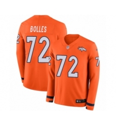 Men's Nike Denver Broncos #72 Garett Bolles Limited Orange Therma Long Sleeve NFL Jersey
