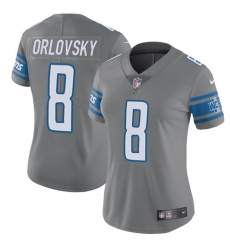 Women's Nike Detroit Lions #8 Dan Orlovsky Limited Steel Rush NFL Jersey