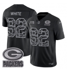 Men's Green Bay Packers #92 Reggie White Black 2026 F.U.S.E. Salute to Service Limited Football Stitched Jersey