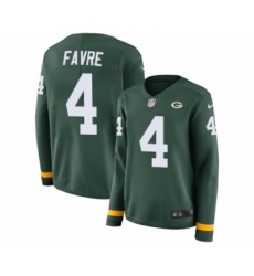 Women's Nike Green Bay Packers #4 Brett Favre Limited Green Therma Long Sleeve NFL Jersey