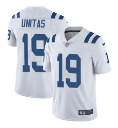 Youth Nike Indianapolis Colts #19 Johnny Unitas White Vapor Untouchable Limited Player NFL Jersey