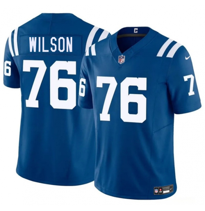 Men's Indianapolis Colts #76 Jack Wilson Blue 2025 F.U.S.E. Vapor Limited Football Stitched Jersey